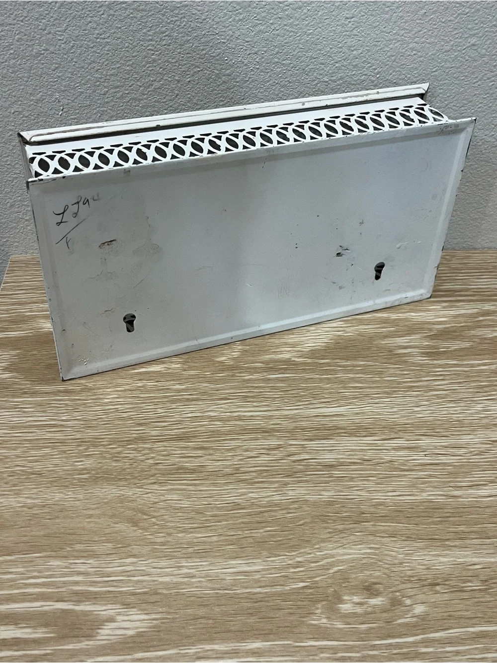 Vintage Metal Handpainted MCM Tissue Box Holder Floral Design / Wall Mount